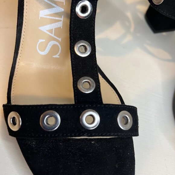 Like New Sam & Libby Evita Grommet Double Strap Chunky Heel, Size 9 - Picture 2 of 12